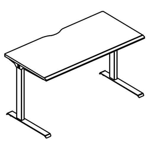 МР А2 013.02 Стол письменный на металлокаркасе МL (1 скос)
