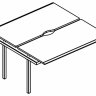 МР Б1 175.02-1 Секция стола рабочей станции на металлокаркасе МТ (1 скос) (2х160)