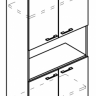 МР 9474 Шкаф для документов 4-х дверный с открытой нишей (топ ДСП)