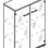 МР 9466 Шкаф средний со стеклянными прозрачными дверьми (топ ДСП)
