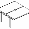 МР Б1 177.02-1 Секция стола рабочей станции на металлокаркасе МТ (1 скос) (2х140)